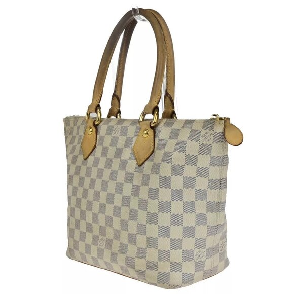 LOUIS VUITTON Saleya PM Hand Bag Damier Azur Leather White - Picture 4 of 15